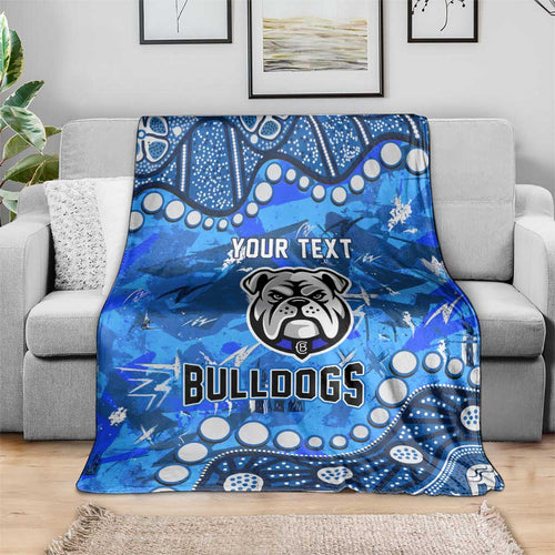 Personalized Canterbury-Bankstown Bulldogs Blanket Aboriginal Pattern with Graffiti Style Design