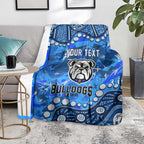 Personalized Canterbury-Bankstown Bulldogs Blanket Aboriginal Pattern with Graffiti Style Design