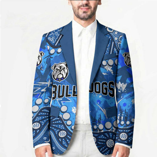 Personalized Canterbury-Bankstown Bulldogs Blazer Aboriginal Pattern with Graffiti Style Design