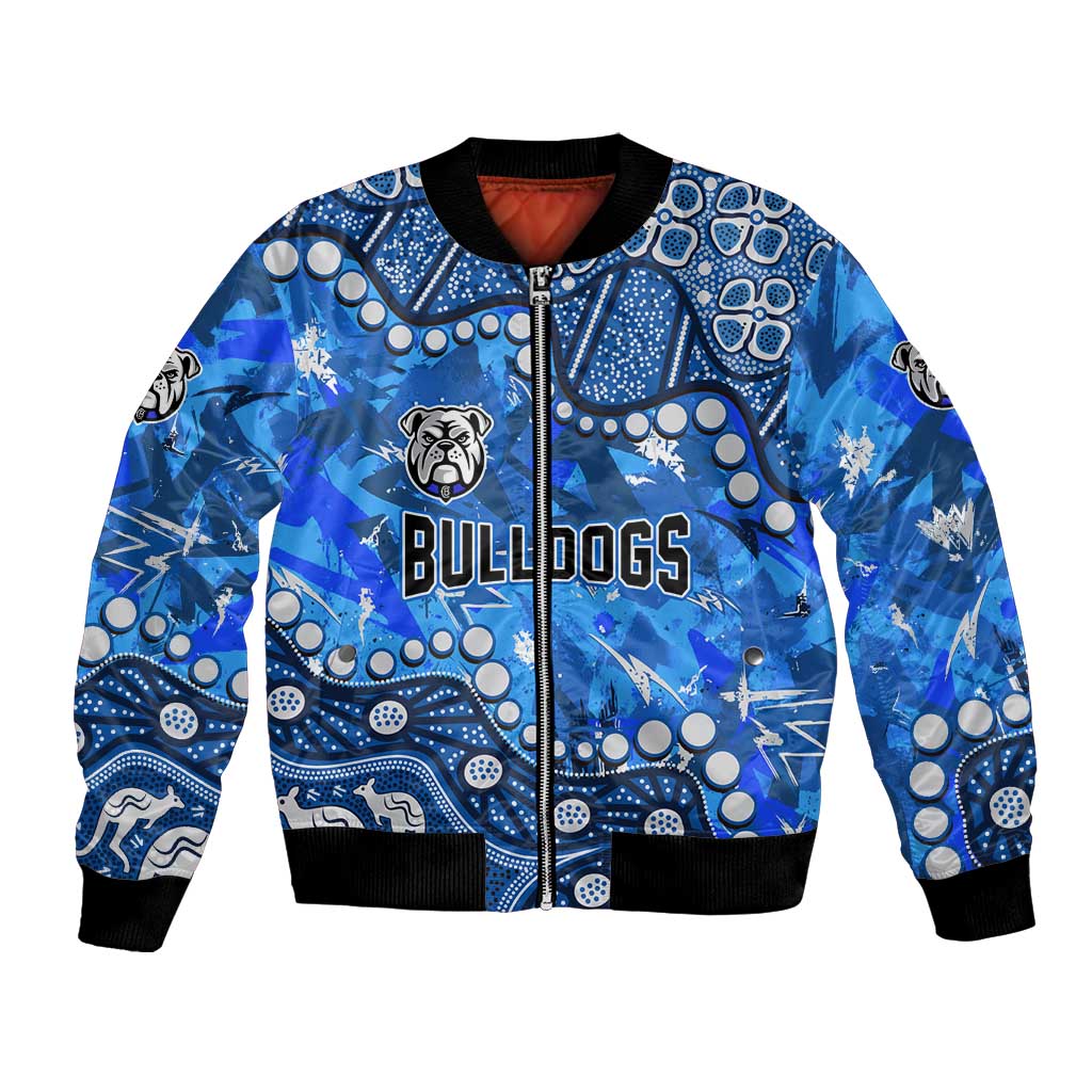 Personalized Canterbury-Bankstown Bulldogs Bomber Jacket Aboriginal Pattern with Graffiti Style Design