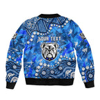 Personalized Canterbury-Bankstown Bulldogs Bomber Jacket Aboriginal Pattern with Graffiti Style Design