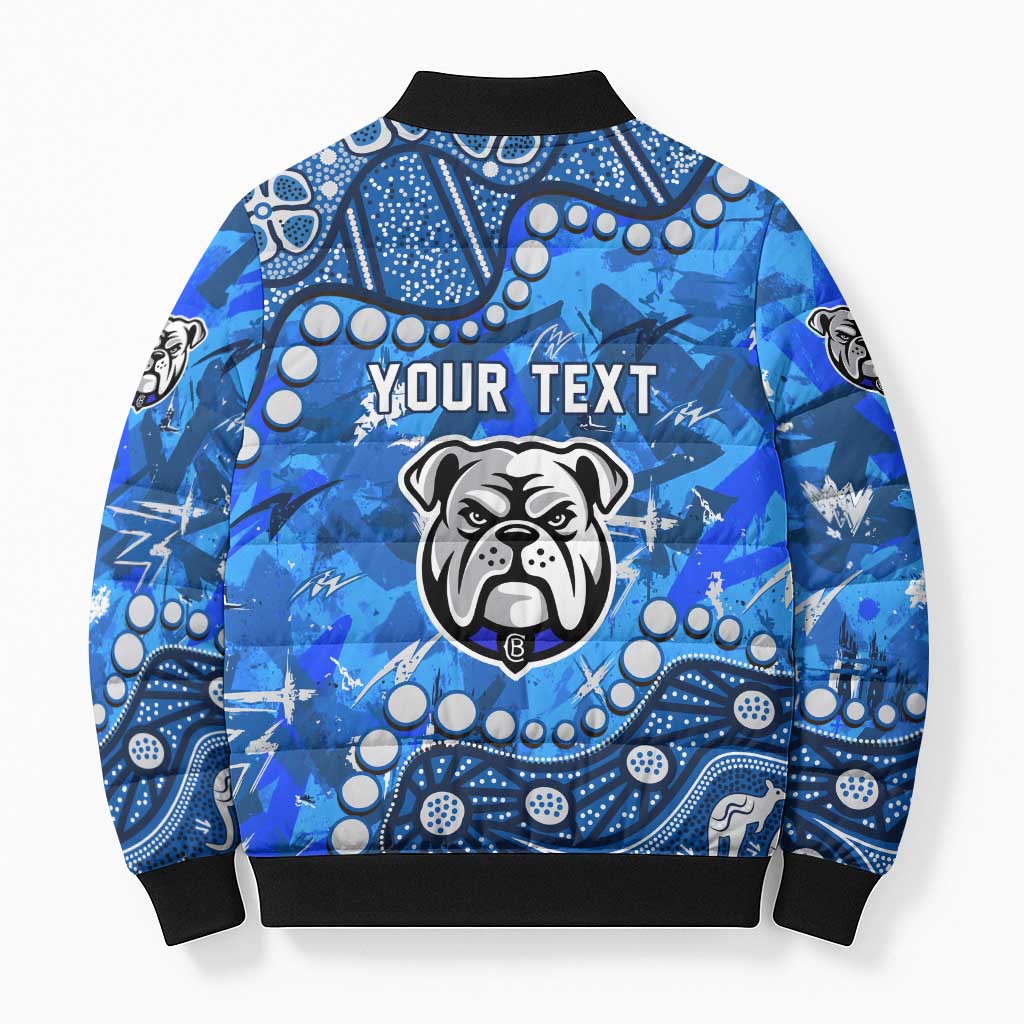 Personalized Canterbury-Bankstown Bulldogs Bomber Puffer Jacket Aboriginal Pattern with Graffiti Style Design