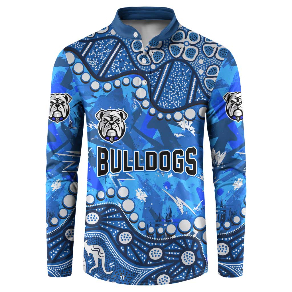 Personalized Canterbury-Bankstown Bulldogs Button Sweatshirt Aboriginal Pattern with Graffiti Style Design