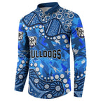 Personalized Canterbury-Bankstown Bulldogs Button Sweatshirt Aboriginal Pattern with Graffiti Style Design