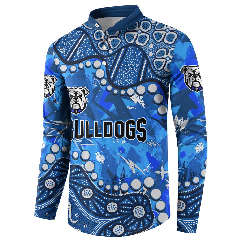 Personalized Canterbury-Bankstown Bulldogs Button Sweatshirt Aboriginal Pattern with Graffiti Style Design