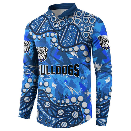 Personalized Canterbury-Bankstown Bulldogs Button Sweatshirt Aboriginal Pattern with Graffiti Style Design