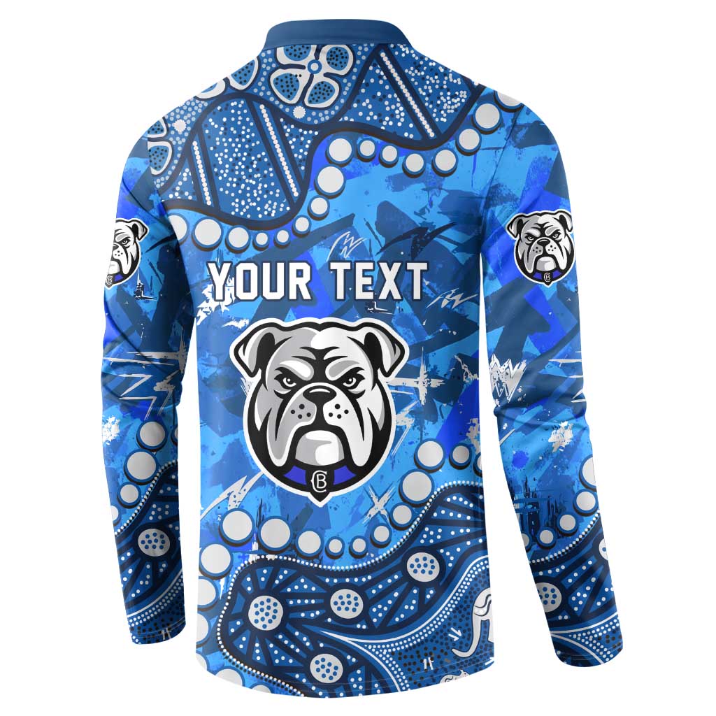 Personalized Canterbury-Bankstown Bulldogs Button Sweatshirt Aboriginal Pattern with Graffiti Style Design