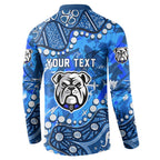 Personalized Canterbury-Bankstown Bulldogs Button Sweatshirt Aboriginal Pattern with Graffiti Style Design