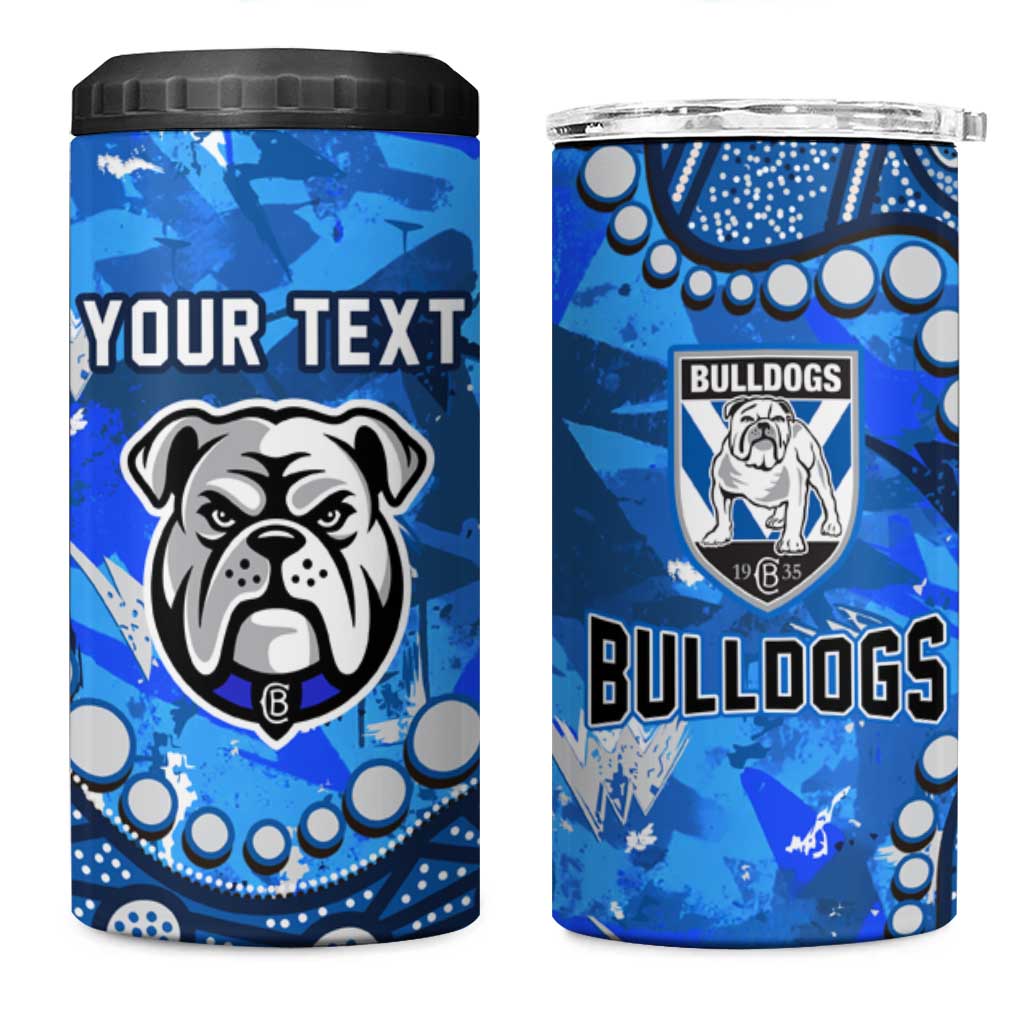 Personalized Canterbury-Bankstown Bulldogs 4 in 1 Can Cooler Tumbler Aboriginal Pattern with Graffiti Style Design