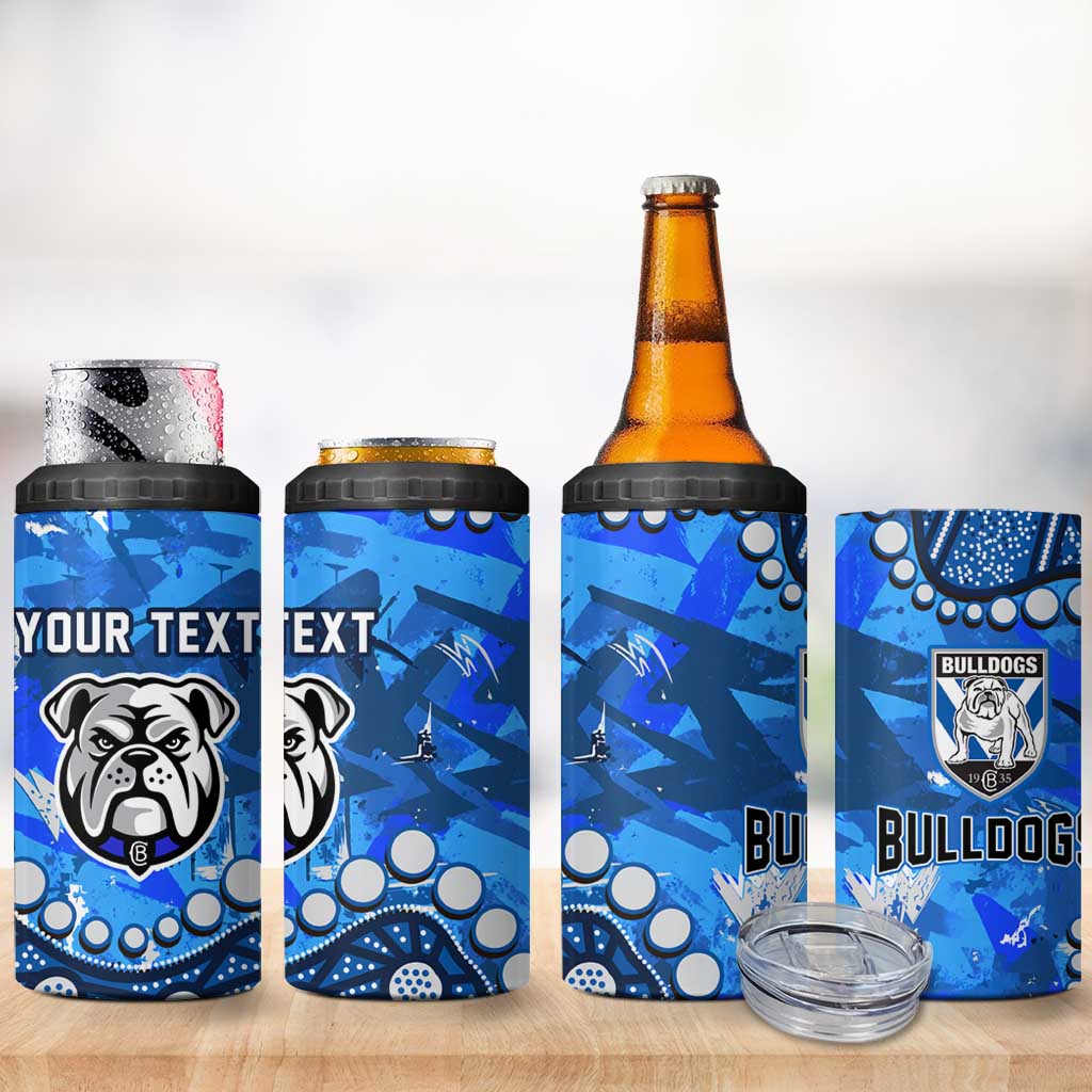 Personalized Canterbury-Bankstown Bulldogs 4 in 1 Can Cooler Tumbler Aboriginal Pattern with Graffiti Style Design