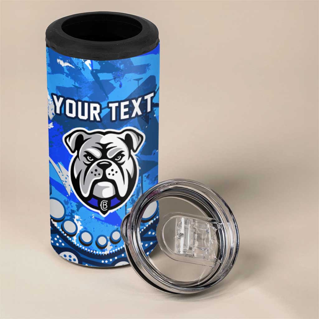 Personalized Canterbury-Bankstown Bulldogs 4 in 1 Can Cooler Tumbler Aboriginal Pattern with Graffiti Style Design