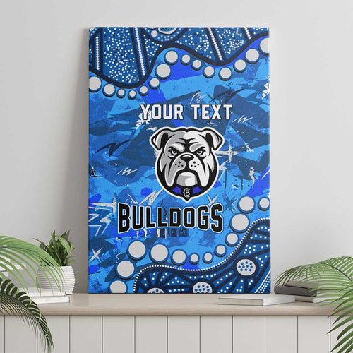 Personalized Canterbury-Bankstown Bulldogs Canvas Wall Art Aboriginal Pattern with Graffiti Style Design
