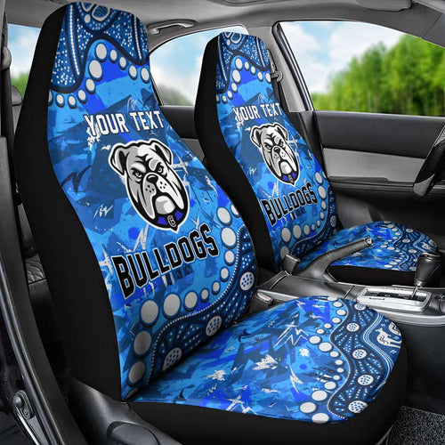 Personalized Canterbury-Bankstown Bulldogs Car Seat Cover Aboriginal Pattern with Graffiti Style Design