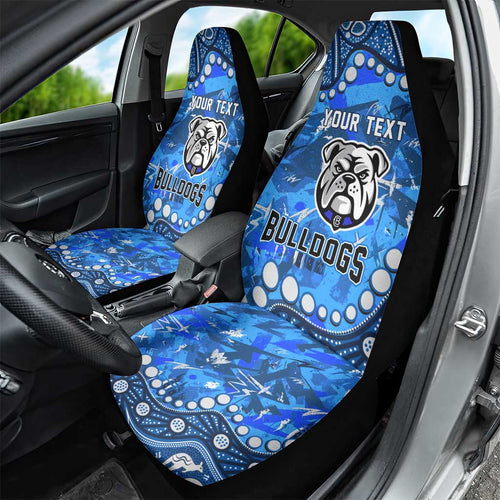 Personalized Canterbury-Bankstown Bulldogs Car Seat Cover Aboriginal Pattern with Graffiti Style Design