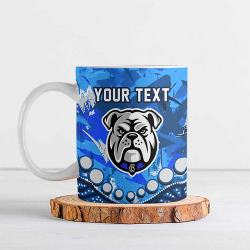 Personalized Canterbury-Bankstown Bulldogs Ceramic Mug Aboriginal Pattern with Graffiti Style Design
