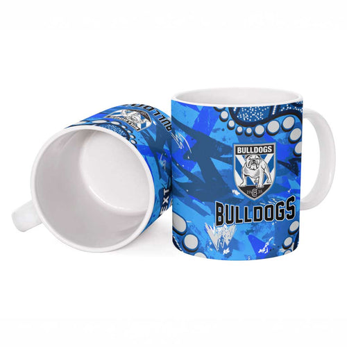 Personalized Canterbury-Bankstown Bulldogs Ceramic Mug Aboriginal Pattern with Graffiti Style Design