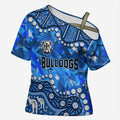 Personalized Canterbury-Bankstown Bulldogs Cross Shoulder Shirt Aboriginal Pattern with Graffiti Style Design