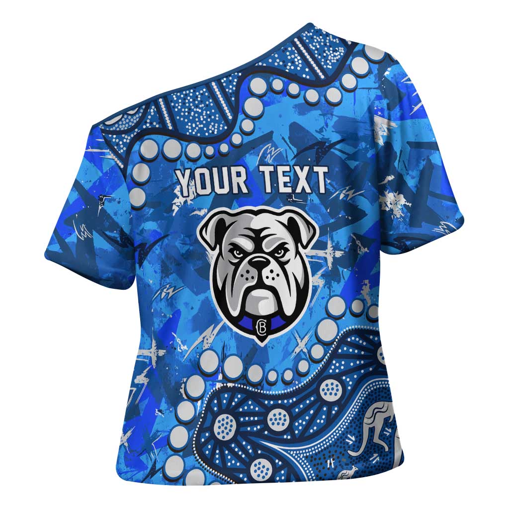 Personalized Canterbury-Bankstown Bulldogs Cross Shoulder Shirt Aboriginal Pattern with Graffiti Style Design