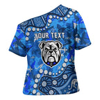 Personalized Canterbury-Bankstown Bulldogs Cross Shoulder Shirt Aboriginal Pattern with Graffiti Style Design