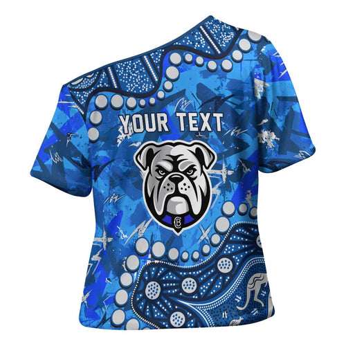Personalized Canterbury-Bankstown Bulldogs Cross Shoulder Shirt Aboriginal Pattern with Graffiti Style Design