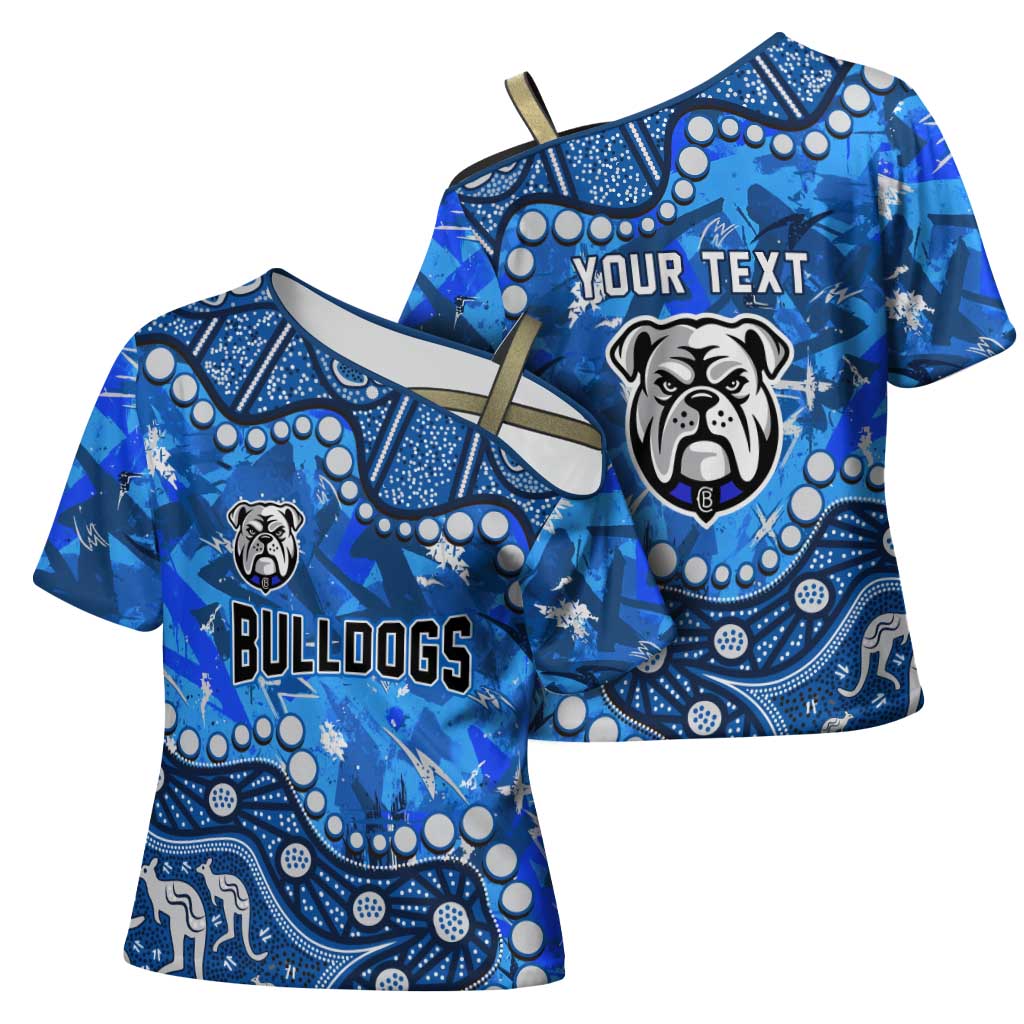 Personalized Canterbury-Bankstown Bulldogs Cross Shoulder Shirt Aboriginal Pattern with Graffiti Style Design