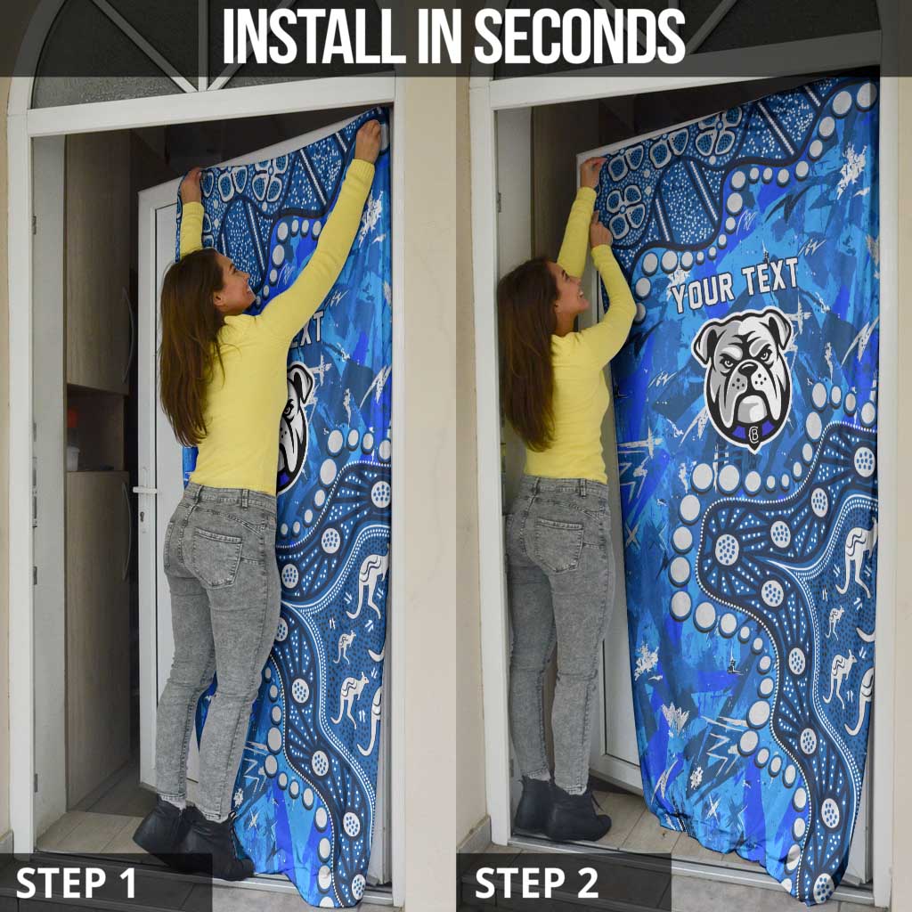 Personalized Canterbury-Bankstown Bulldogs Door Cover Aboriginal Pattern with Graffiti Style Design