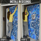 Personalized Canterbury-Bankstown Bulldogs Door Cover Aboriginal Pattern with Graffiti Style Design