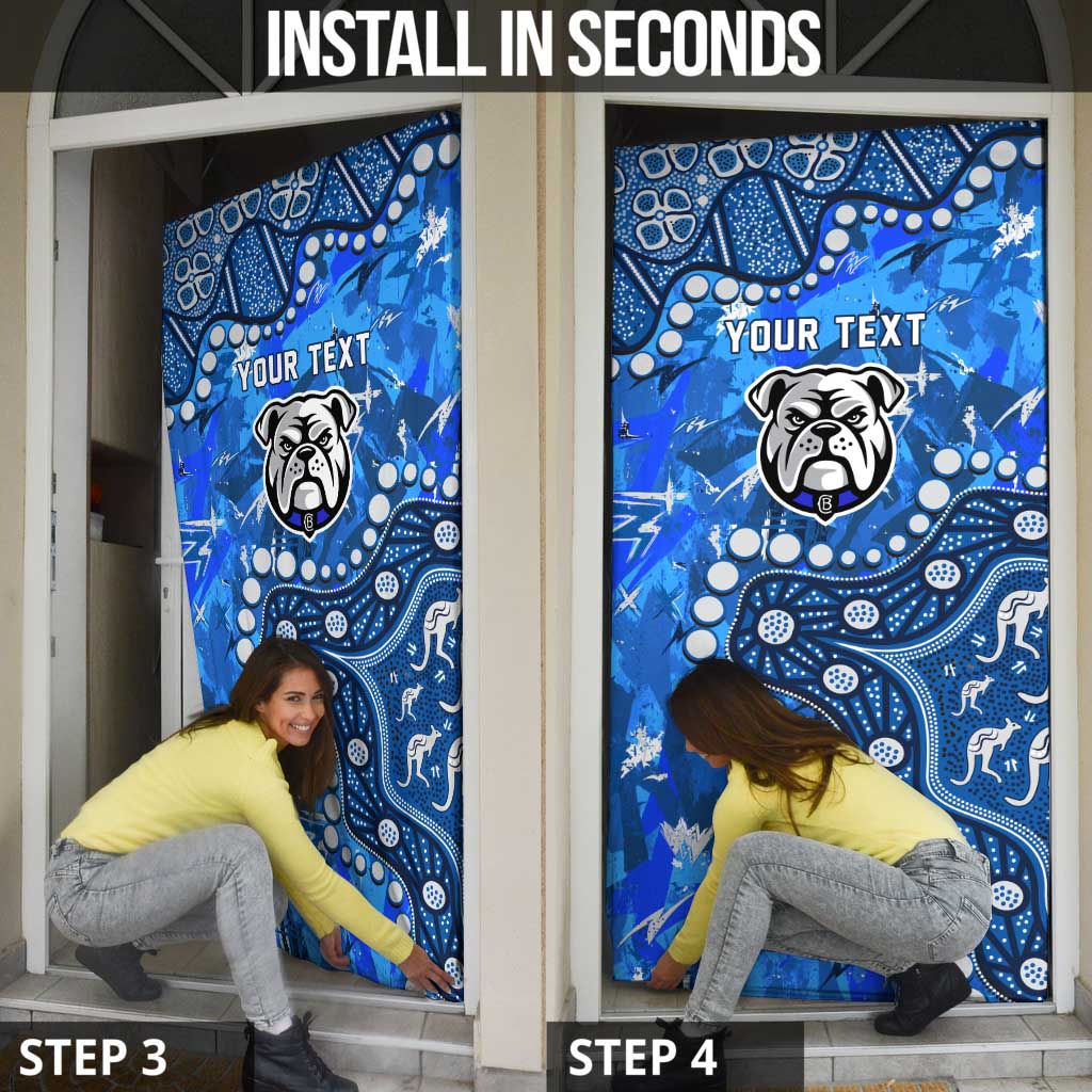 Personalized Canterbury-Bankstown Bulldogs Door Cover Aboriginal Pattern with Graffiti Style Design