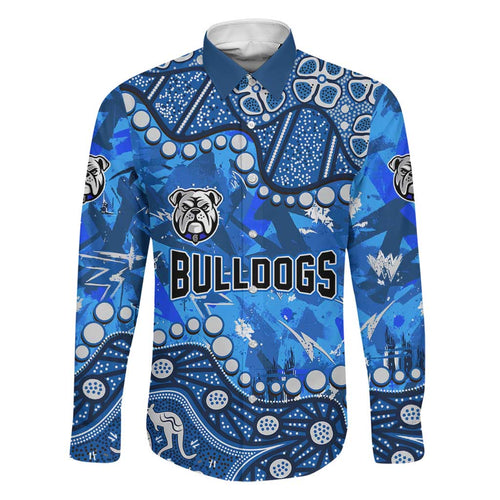 Personalized Canterbury-Bankstown Bulldogs Family Matching Mermaid Dress and Hawaiian Shirt Aboriginal Pattern with Graffiti Style Design