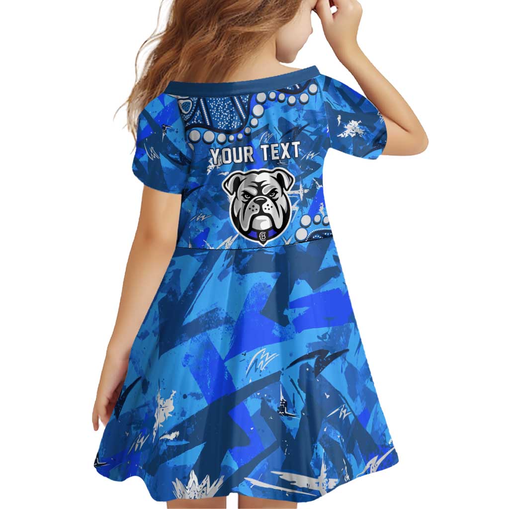 Personalized Canterbury-Bankstown Bulldogs Family Matching Off Shoulder Maxi Dress and Hawaiian Shirt Aboriginal Pattern with Graffiti Style Design