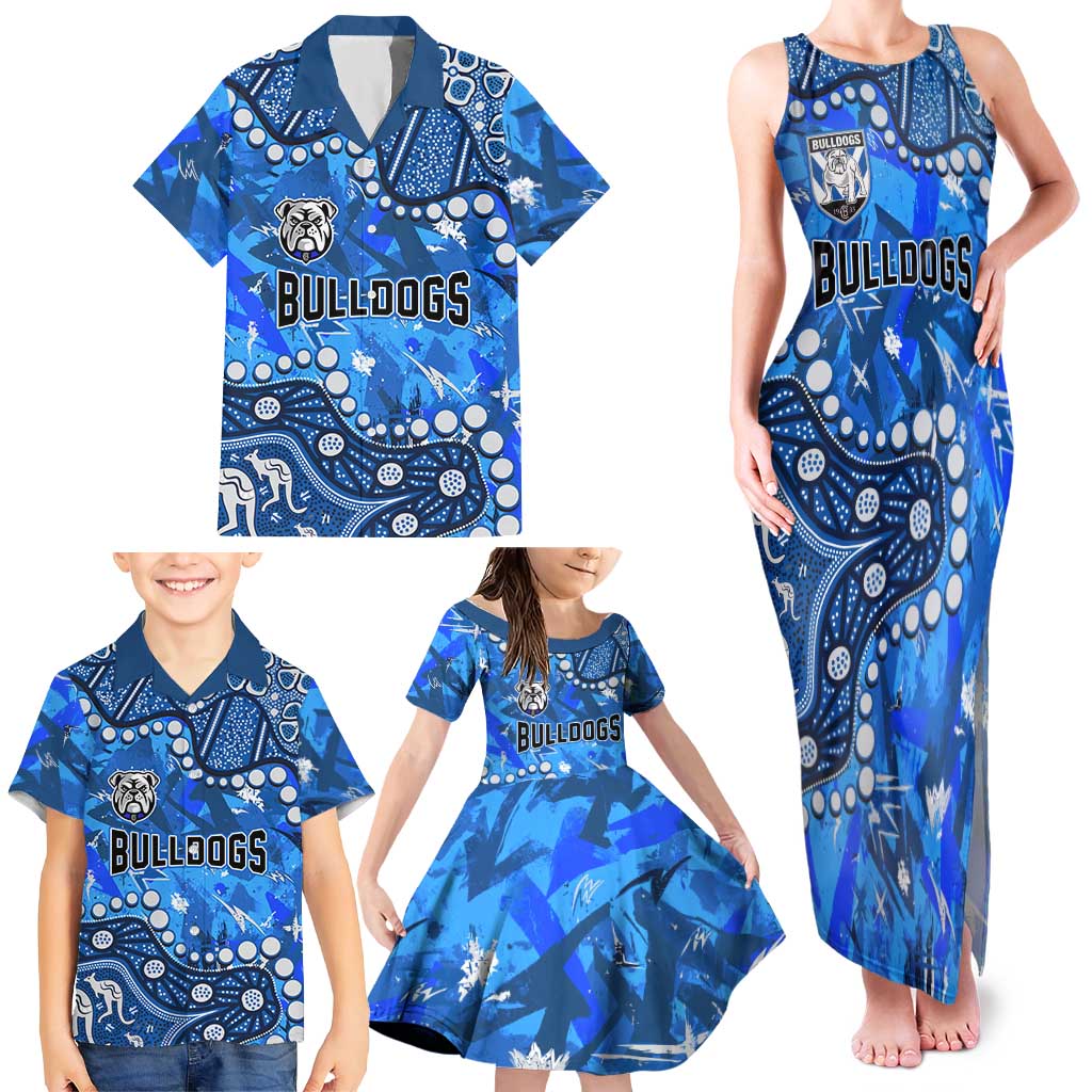 Personalized Canterbury-Bankstown Bulldogs Family Matching Tank Maxi Dress and Hawaiian Shirt Aboriginal Pattern with Graffiti Style Design