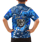 Personalized Canterbury-Bankstown Bulldogs Family Matching Tank Maxi Dress and Hawaiian Shirt Aboriginal Pattern with Graffiti Style Design