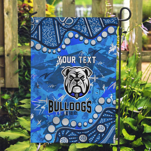 Personalized Canterbury-Bankstown Bulldogs Garden Flag Aboriginal Pattern with Graffiti Style Design