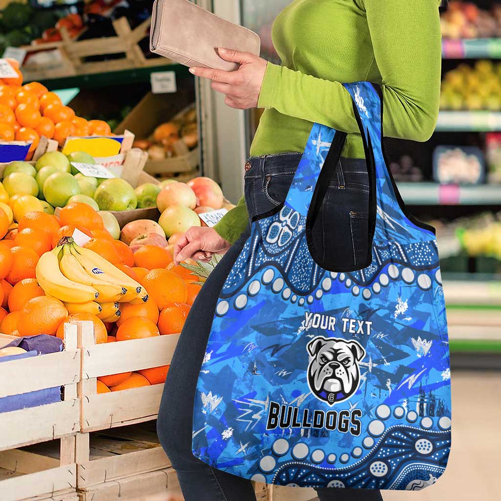 Personalized Canterbury-Bankstown Bulldogs Grocery Bag Aboriginal Pattern with Graffiti Style Design