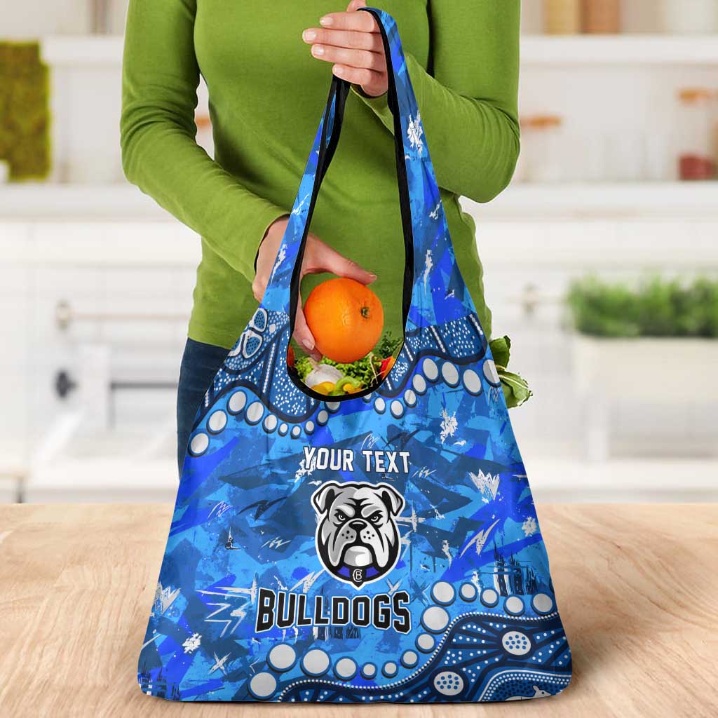 Personalized Canterbury-Bankstown Bulldogs Grocery Bag Aboriginal Pattern with Graffiti Style Design