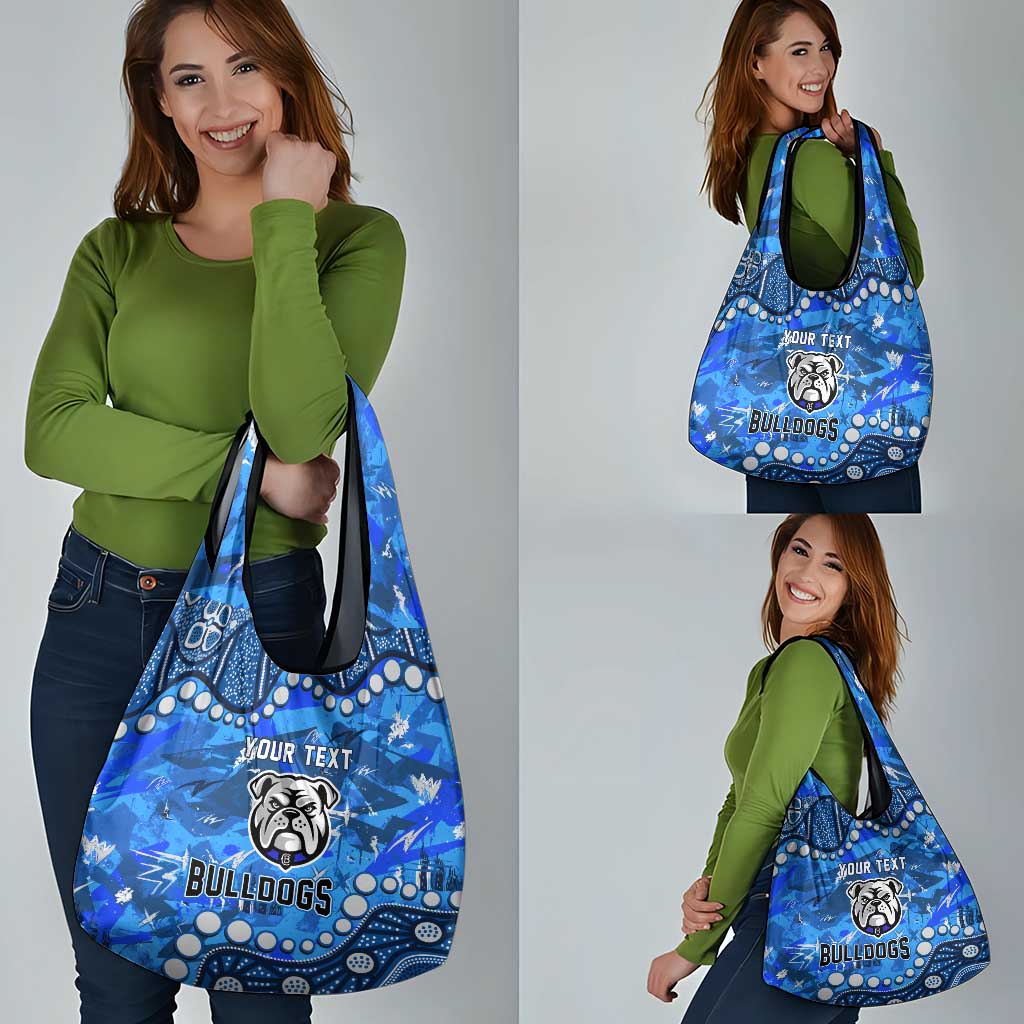 Personalized Canterbury-Bankstown Bulldogs Grocery Bag Aboriginal Pattern with Graffiti Style Design