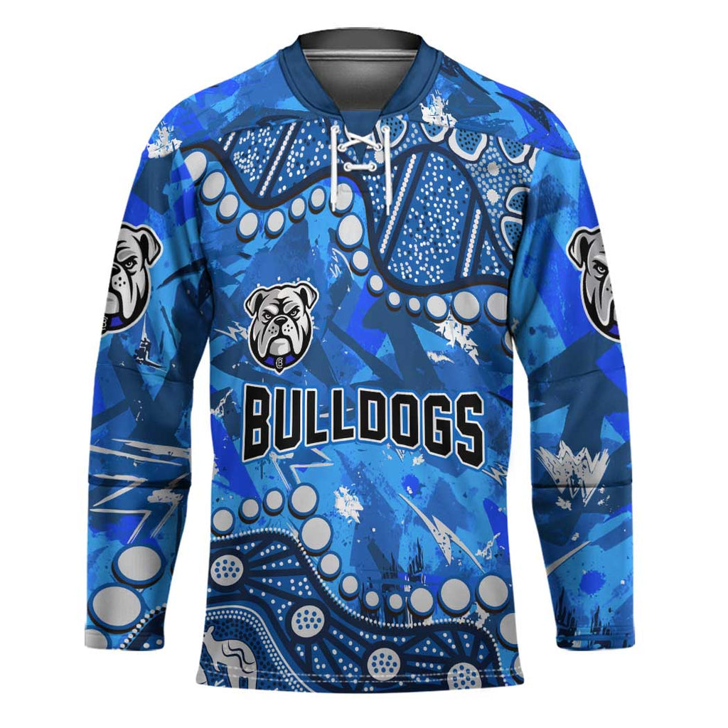 Personalized Canterbury-Bankstown Bulldogs Hockey Jersey Aboriginal Pattern with Graffiti Style Design
