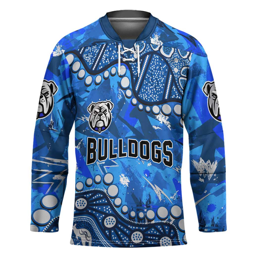 Personalized Canterbury-Bankstown Bulldogs Hockey Jersey Aboriginal Pattern with Graffiti Style Design