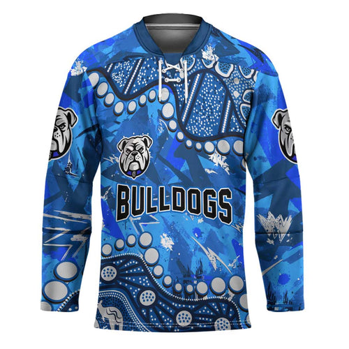 Personalized Canterbury-Bankstown Bulldogs Hockey Jersey Aboriginal Pattern with Graffiti Style Design