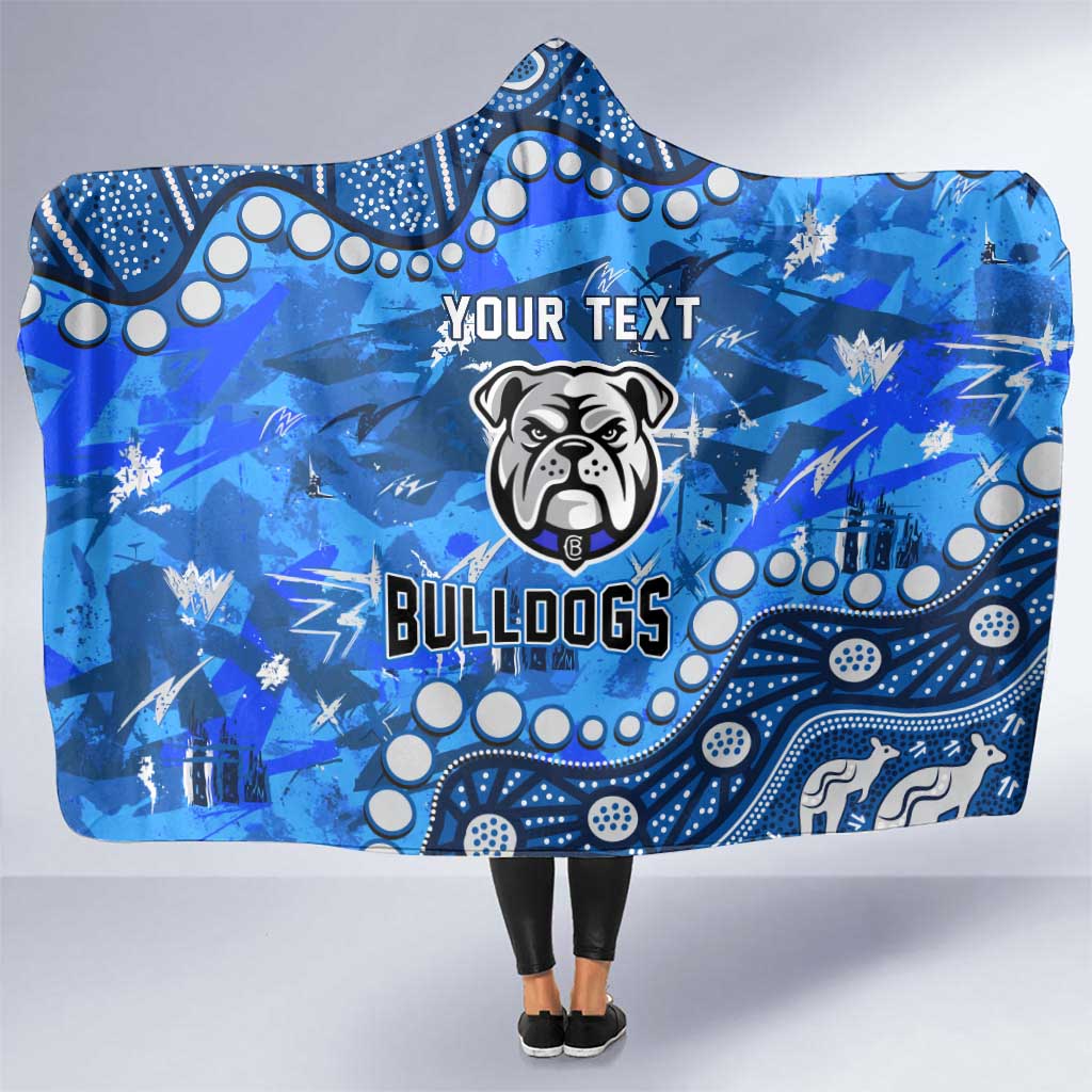 Personalized Canterbury-Bankstown Bulldogs Hooded Blanket Aboriginal Pattern with Graffiti Style Design
