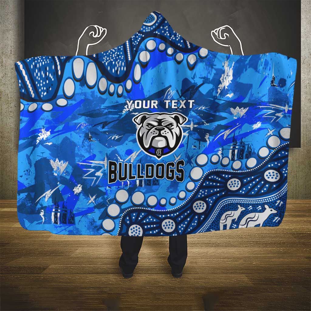 Personalized Canterbury-Bankstown Bulldogs Hooded Blanket Aboriginal Pattern with Graffiti Style Design