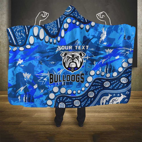 Personalized Canterbury-Bankstown Bulldogs Hooded Blanket Aboriginal Pattern with Graffiti Style Design