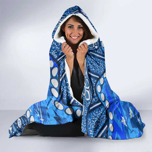 Personalized Canterbury-Bankstown Bulldogs Hooded Blanket Aboriginal Pattern with Graffiti Style Design
