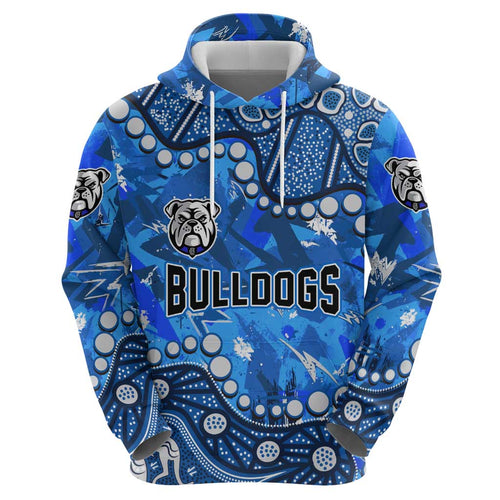 Personalized Canterbury-Bankstown Bulldogs Hoodie Aboriginal Pattern with Graffiti Style Design