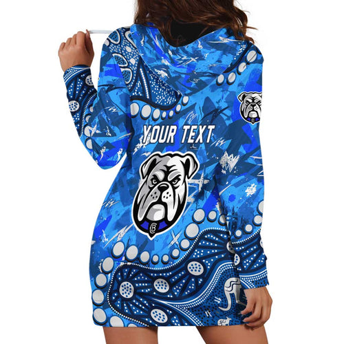 Personalized Canterbury-Bankstown Bulldogs Hoodie Dress Aboriginal Pattern with Graffiti Style Design