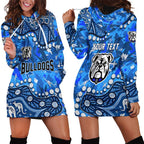 Personalized Canterbury-Bankstown Bulldogs Hoodie Dress Aboriginal Pattern with Graffiti Style Design