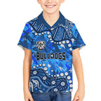 Personalized Canterbury-Bankstown Bulldogs Kid Hawaiian Shirt Aboriginal Pattern with Graffiti Style Design
