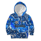 Personalized Canterbury-Bankstown Bulldogs Kid Hoodie Aboriginal Pattern with Graffiti Style Design