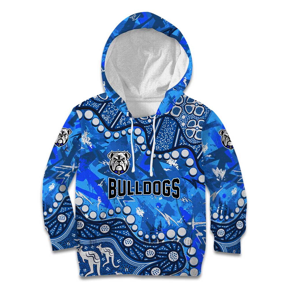 Personalized Canterbury-Bankstown Bulldogs Kid Hoodie Aboriginal Pattern with Graffiti Style Design