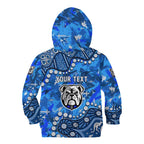 Personalized Canterbury-Bankstown Bulldogs Kid Hoodie Aboriginal Pattern with Graffiti Style Design